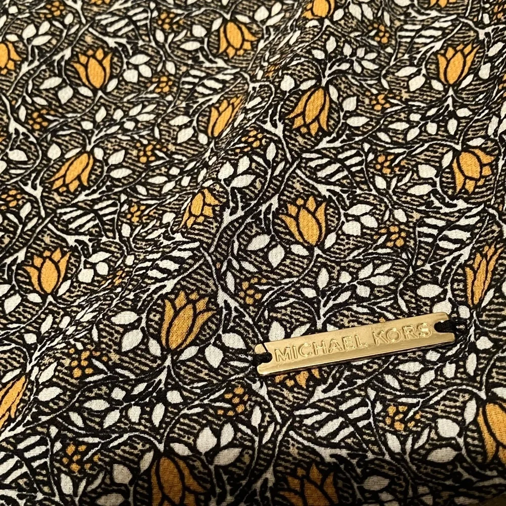 Michael Kors Black and Gold Floral Blouse